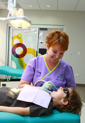 Working on Teeth at the Pediatric Dentist Serving Highland Village, Flower Mound and Lantana